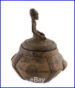 Pot A Onguents Magiques Bronze Dogon Du Mali -urne-art Africain -aa 1130