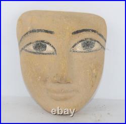 RARE ANCIEN MASQUE DE MOMIE ÉGYPTIENNE ANTIQUE en bois sculpté masque pharaon