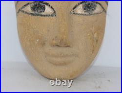 RARE ANCIEN MASQUE DE MOMIE ÉGYPTIENNE ANTIQUE en bois sculpté masque pharaon