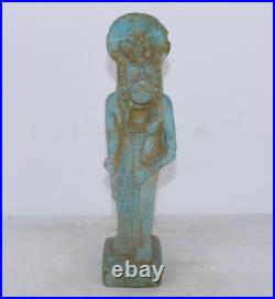 RARE ANCIENNE STATUE EGYPTIENNE ANTIQUE Seigneur du Guerrier Sekhmet Stand Un