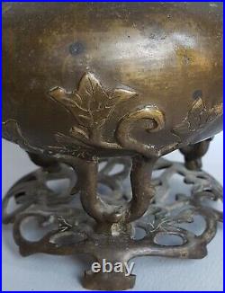 Rare Ancien Brule Parfum Chinois / Indochinois En Bronze XIX E / Incense Burner