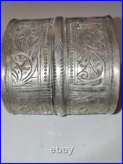 Rare Ancien bracelet manchette ethnique en argent Berbere Africain