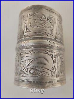 Rare Ancien bracelet manchette ethnique en argent Berbere Africain