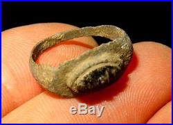 Rare Bague Romaine En Bronze A Intaille 200 Ad Roman Bronze Intaglio Ring
