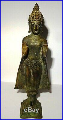 Rare Bouddha En Bronze- Thailand 19° S Ancient Bronze Buddha Statue 1800 Ad