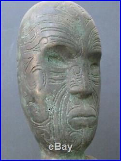 Rare Bronze Maori Nouvelle Zélande