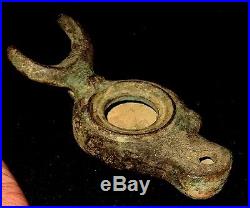 Rare Lampe A Huile Romaine En Bronze 100 Ad Ancient Roman Bronze Oil Lamp