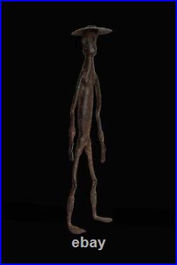 Rare Statue Colon Mumuye Fer noir Art africain