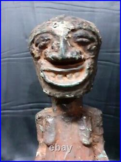 Rare Statue Songwe Couverte De Cuivre Rdc Zaïr Art Tribal Africaine Masque