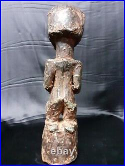 Rare Statue Songwe Couverte De Cuivre Rdc Zaïr Art Tribal Africaine Masque