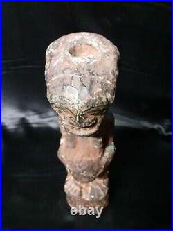 Rare Statue Songwe Couverte De Cuivre Rdc Zaïr Art Tribal Africaine Masque