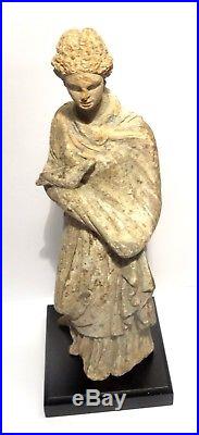 Rare Statuette Grecque Tanagra- 400 Bc Ancient Greek Tanagra Terracotta Figure