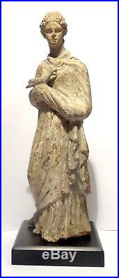 Rare Statuette Grecque Tanagra- 400 Bc Ancient Greek Tanagra Terracotta Figure