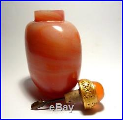 Rare Tabatiere En Agate 19°s. Dynastie Qing Rare Agate Snuff Bottle
