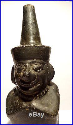 Rare Vase Portrait Culture Chimu 1100 Ad Pre-columbian Peru Figural Vessel