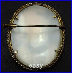 Rare broche pendentif camée coquillage profil homme antique signé TC daté 1841
