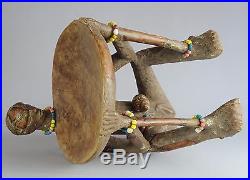 Rare siège caryatide Pinda Tshokwe Chokwe Angola caryatid stool tribal art