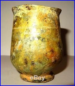 Rarissime Calice Romain En Verre Irise 200 Ad Ancient Roman Glass Chalice