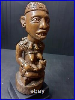STATUE BACONGO YOMBÉ 22 Cm RDC ZAÏRE ART TRIBAL AFRICAIN ANCIEN STATUETTE