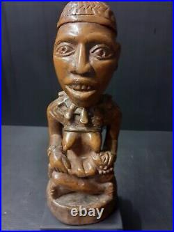 STATUE BACONGO YOMBÉ 22 Cm RDC ZAÏRE ART TRIBAL AFRICAIN ANCIEN STATUETTE