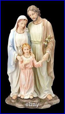 Sainte Famille Figurine Marie Josef Jésus Peint Veronese Déco Statue