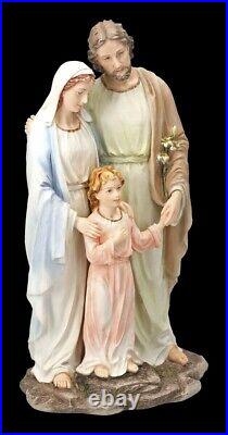 Sainte Famille Figurine Marie Josef Jésus Peint Veronese Déco Statue