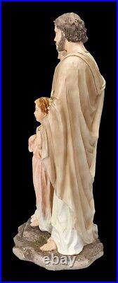 Sainte Famille Figurine Marie Josef Jésus Peint Veronese Déco Statue