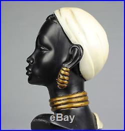 Salvatore MELANI 1902-1934 Art Deco Superbe buste jeune femme africaine bust
