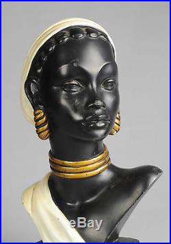 Salvatore MELANI 1902-1934 Art Deco Superbe buste jeune femme africaine bust