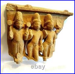 Sculpture Haut Relief En Gres Inde Medievale 10°s Sandstone Frieze Sculpture
