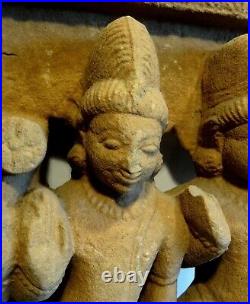 Sculpture Haut Relief En Gres Inde Medievale 10°s Sandstone Frieze Sculpture
