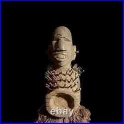 Sculpture africaine Tribal Sculpté statue tribale bois Figure masculine