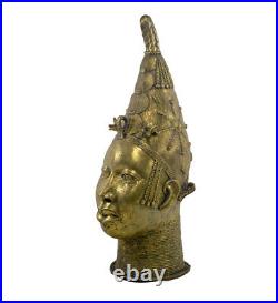 Sculpture africaine en Bronze, Tête Ife du Nigéria de 53 cm 6,3 Kg