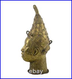 Sculpture africaine en Bronze, Tête Ife du Nigéria de 53 cm 6,3 Kg