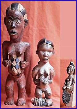 Set of (x3) Antique Female Figures MITSOGHO TSOGO LUMBO PUNU GABON