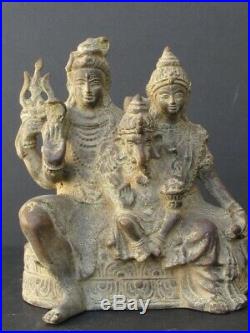 Shiva Parvati Ganesh en Bronze INDE
