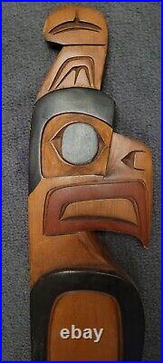 Squamish Indians Pacific NW Coast Canada Native Tribal Art 87cm sign Tony Yelton