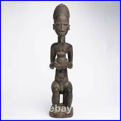 Statue Baoulé Ancienne, Blolo Bian, Art Tribal Premier Ancien Africain, Rci -d089