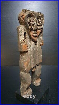 Statue Mambila Nigeria En Bambou 31cm Longueur