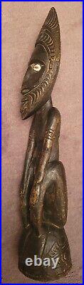 Statue Papouasie Nouvelle Guinée Iatmul Sepik 55cm Bois dur Art Tribal Océanie
