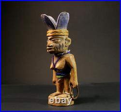 Statue africaine Yourba Figures Peoples Nigeria Sculpture Tribal Handmade-7648