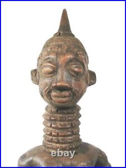 Statue africaine ancienne rare grande 60cm maternité bois Bena Lulua RDC Congo