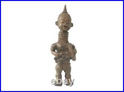 Statue africaine ancienne rare grande 60cm maternité bois Bena Lulua RDC Congo