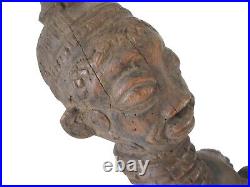 Statue africaine ancienne rare grande 60cm maternité bois Bena Lulua RDC Congo