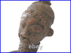 Statue africaine ancienne rare grande 60cm maternité bois Bena Lulua RDC Congo