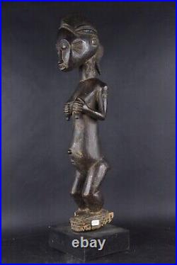 Statue africaine maternité baoulé de Côte d'Ivoire en bois CI253