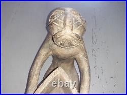 Statue ancienne bois sculpté ART PREMIER ETHNIQUE plat dieu zoomorphe Océanie