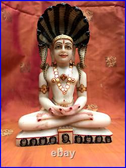Statue indienne Dieu Jain Jaïnisme Inde Dieu Serpent Asie Fait main O