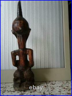 Statue-masque Songyé de la RDC de l'Afrique centrale 52cm. Art africain-africaart