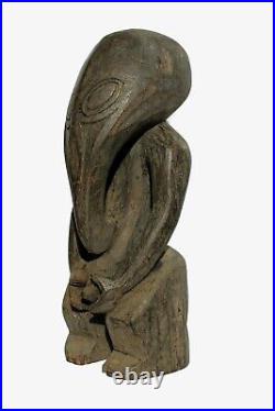 Statue papou au masque d'oiseau Rivière Sepik 1,5 kg Nouvelle-Guinée